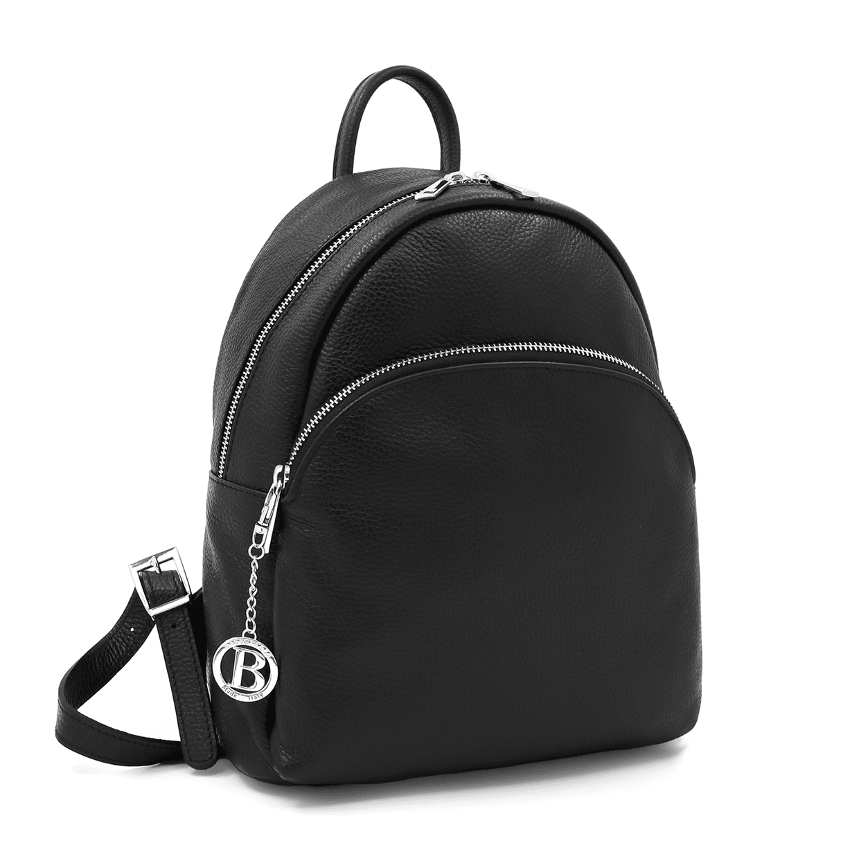 Neda természetes bőr hátizsák - fekete