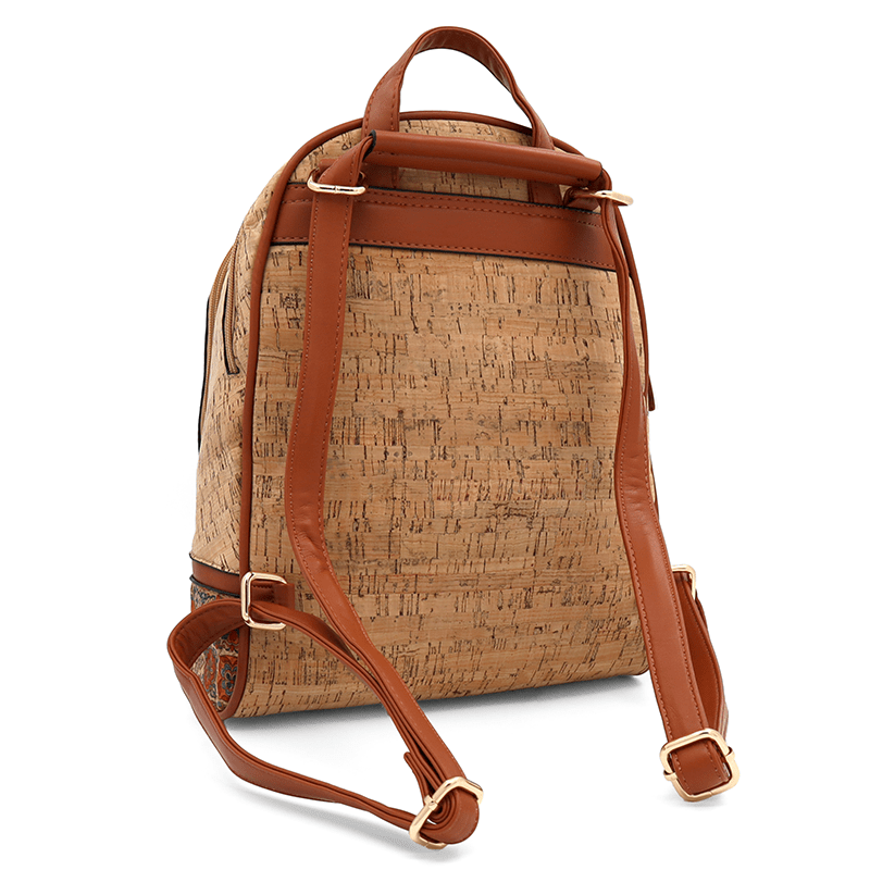 Női kőbőr hátizsák Madeline nyomtatással -  virágos mezők