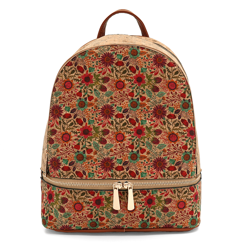 Női koriás hátizsák Madeline nyomtatással - erdei virágok