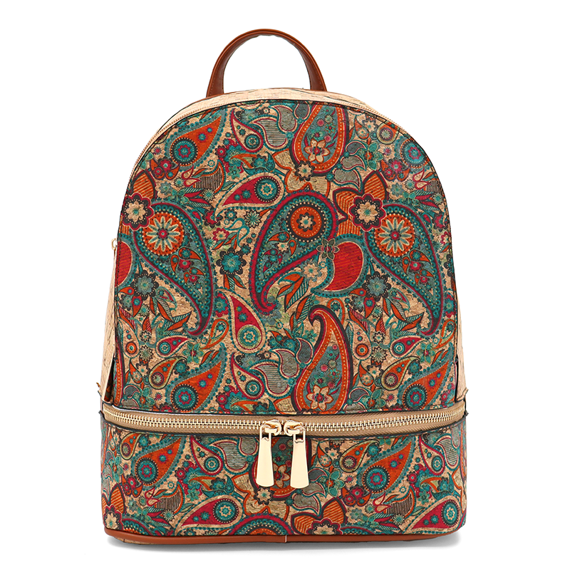 Női kőzsinór hátizsák Madeline nyomtatott - geometrikus levelek