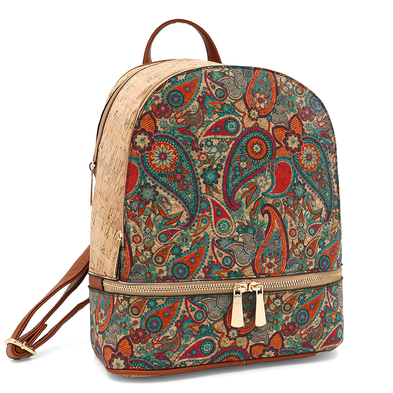 Női kőzsinór hátizsák Madeline nyomtatott - geometrikus levelek