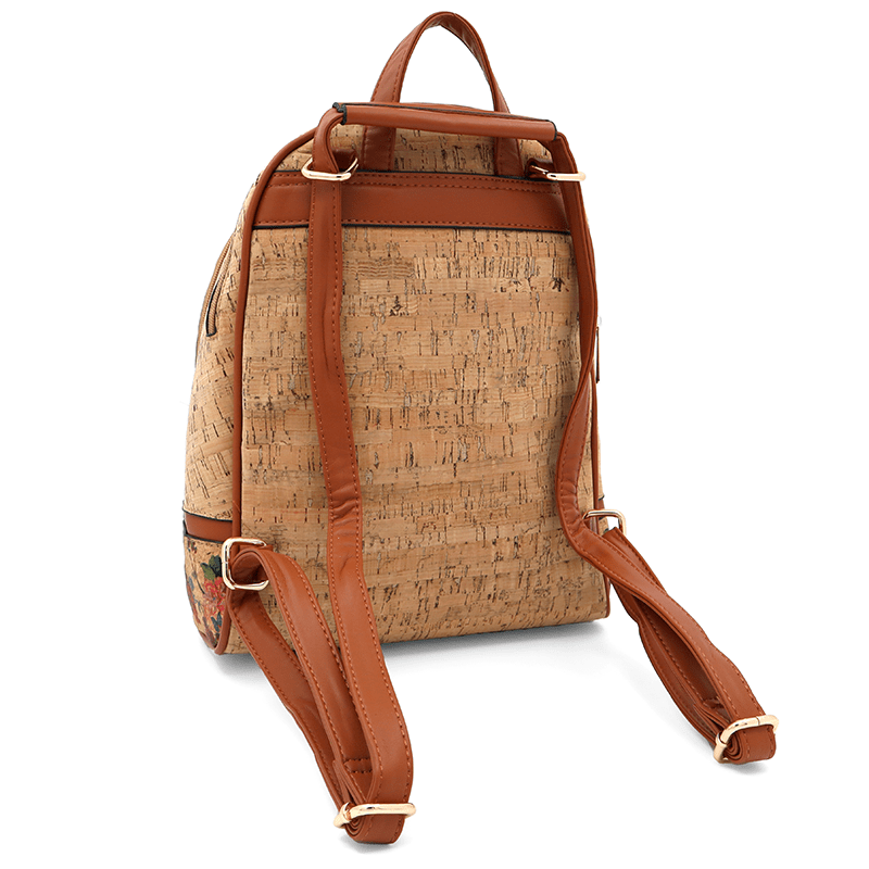 Női kőbőr hátizsák Madeline nyomtatott - rózsák