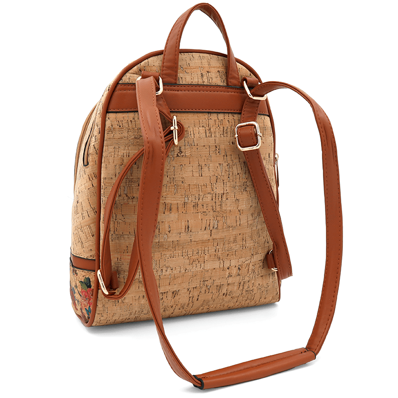 Női kőbőr hátizsák Madeline nyomtatott - rózsák