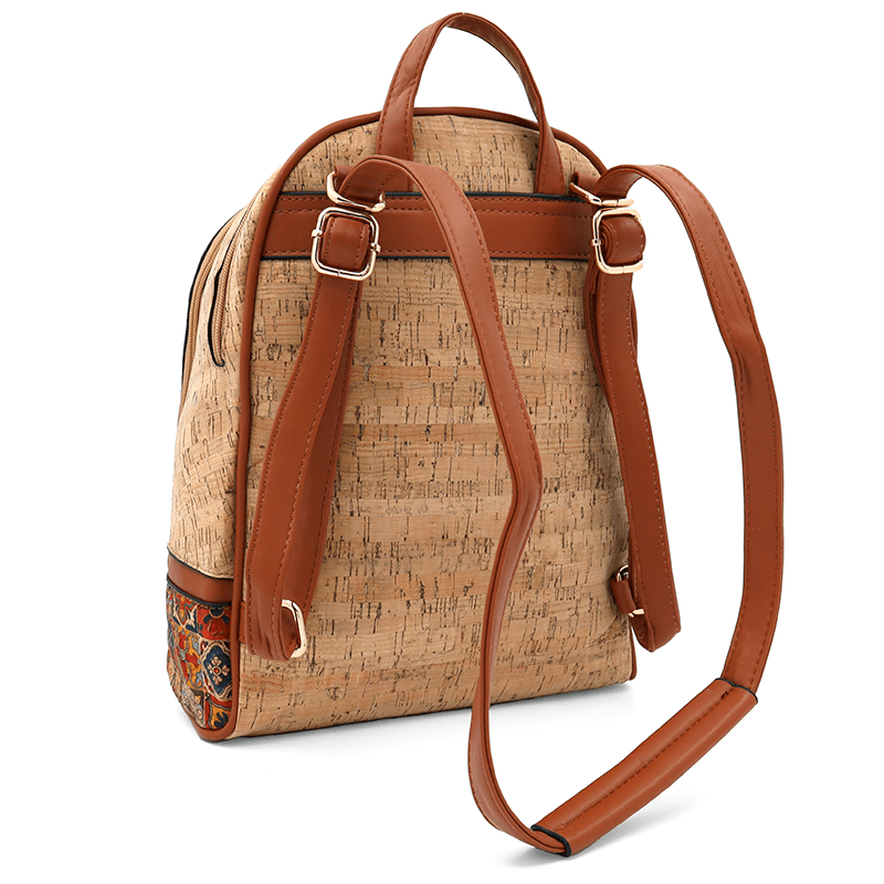 Női kőbőr hátizsák Madeline nyomtatott mintával – négyzetes világ