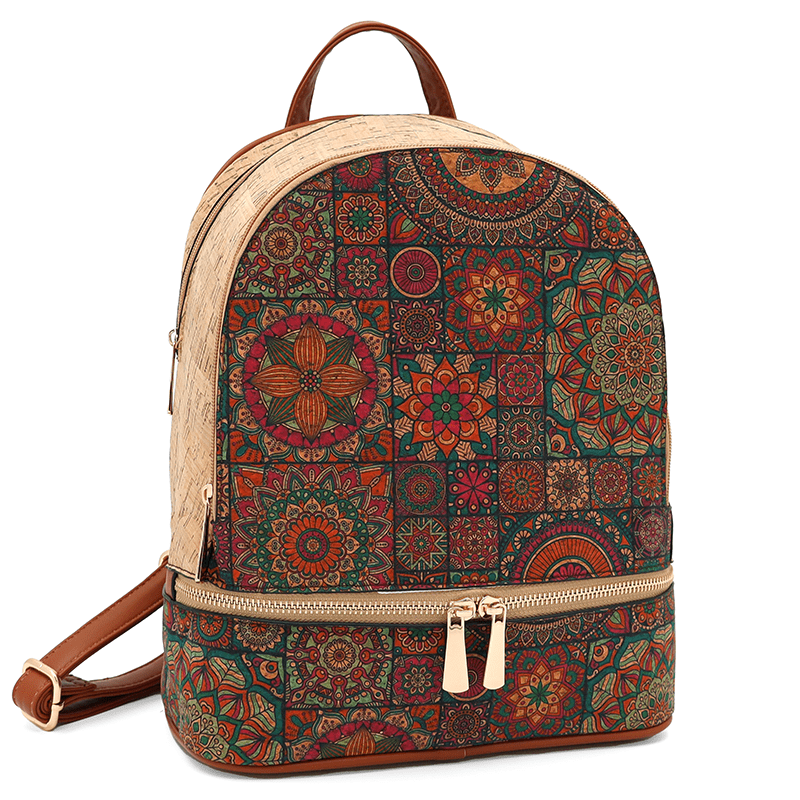 Női kőzöld hátizsák Madeline - virágmandala