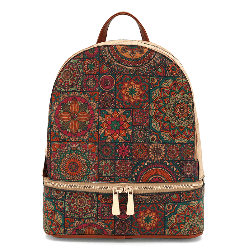 Női kőzöld hátizsák Madeline - virágmandala