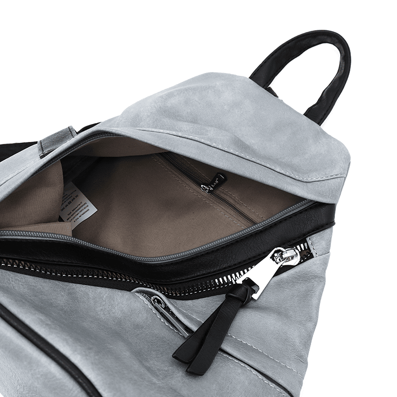 Modern női hátizsák sok zsebbel Rita - világoskék