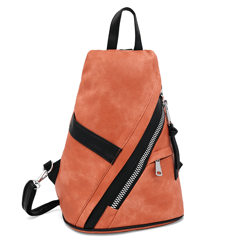 Modern női hátizsák sok zsebbel Rita - korall