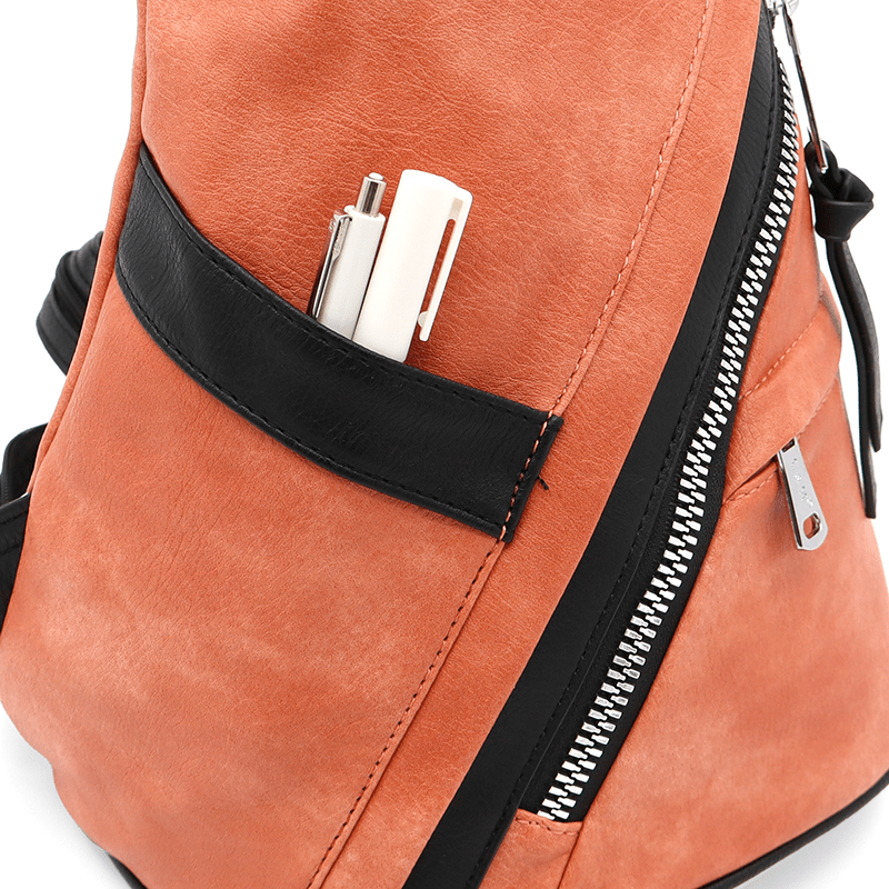 Modern női hátizsák sok zsebbel Rita - korall