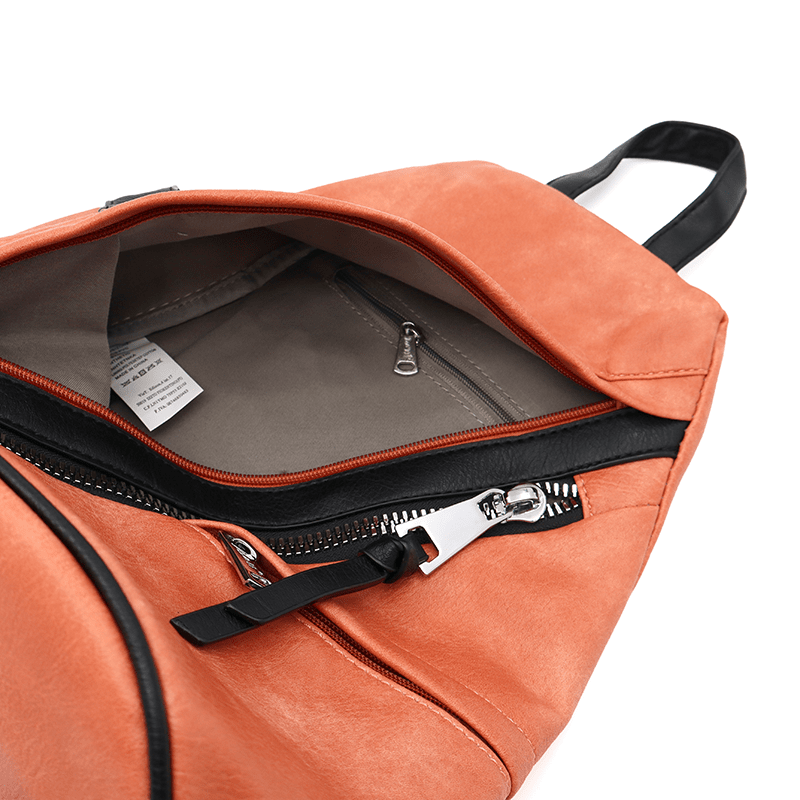 Modern női hátizsák sok zsebbel Rita - korall