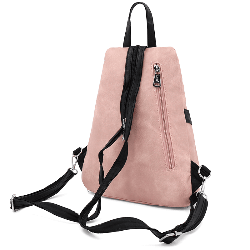 Modern női hátizsák sok zsebbel Rita - rózsaszín
