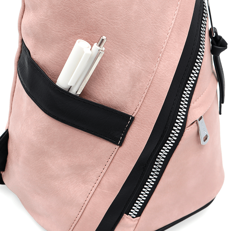 Modern női hátizsák sok zsebbel Rita - rózsaszín