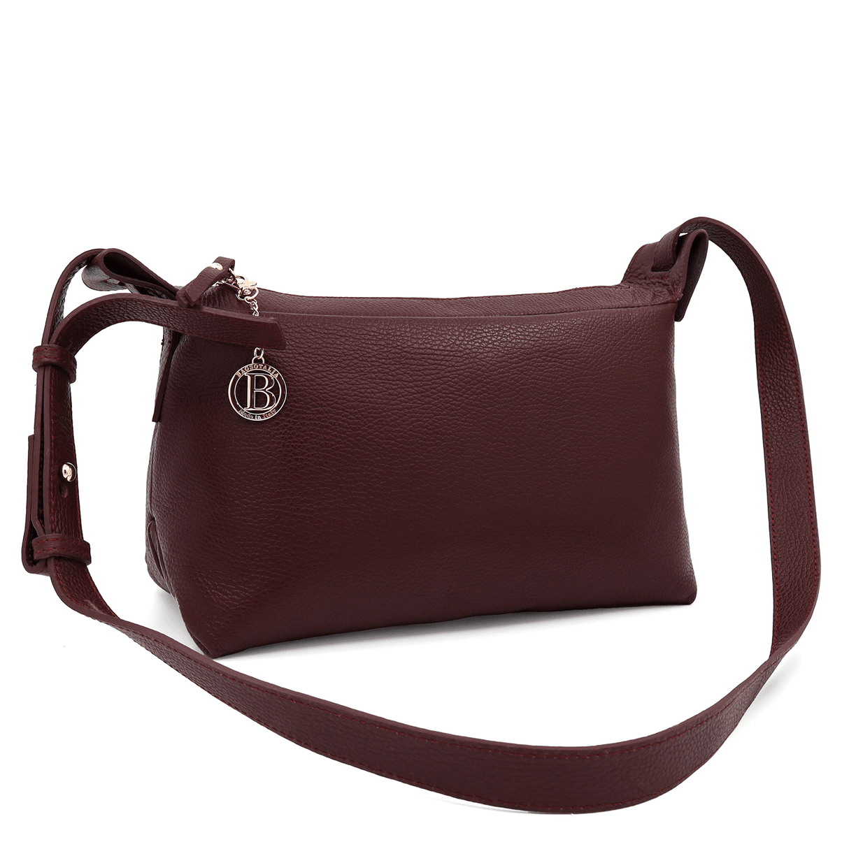 Női válltáska természetes bőrből Velia - bordó