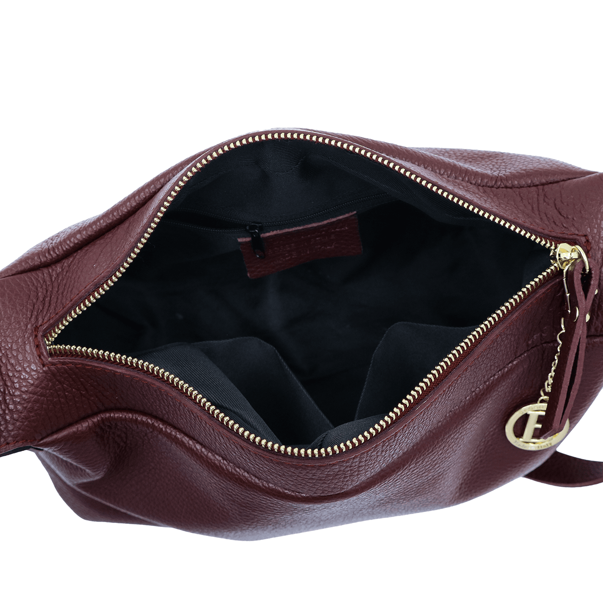 Női válltáska természetes bőrből Velia - bordó