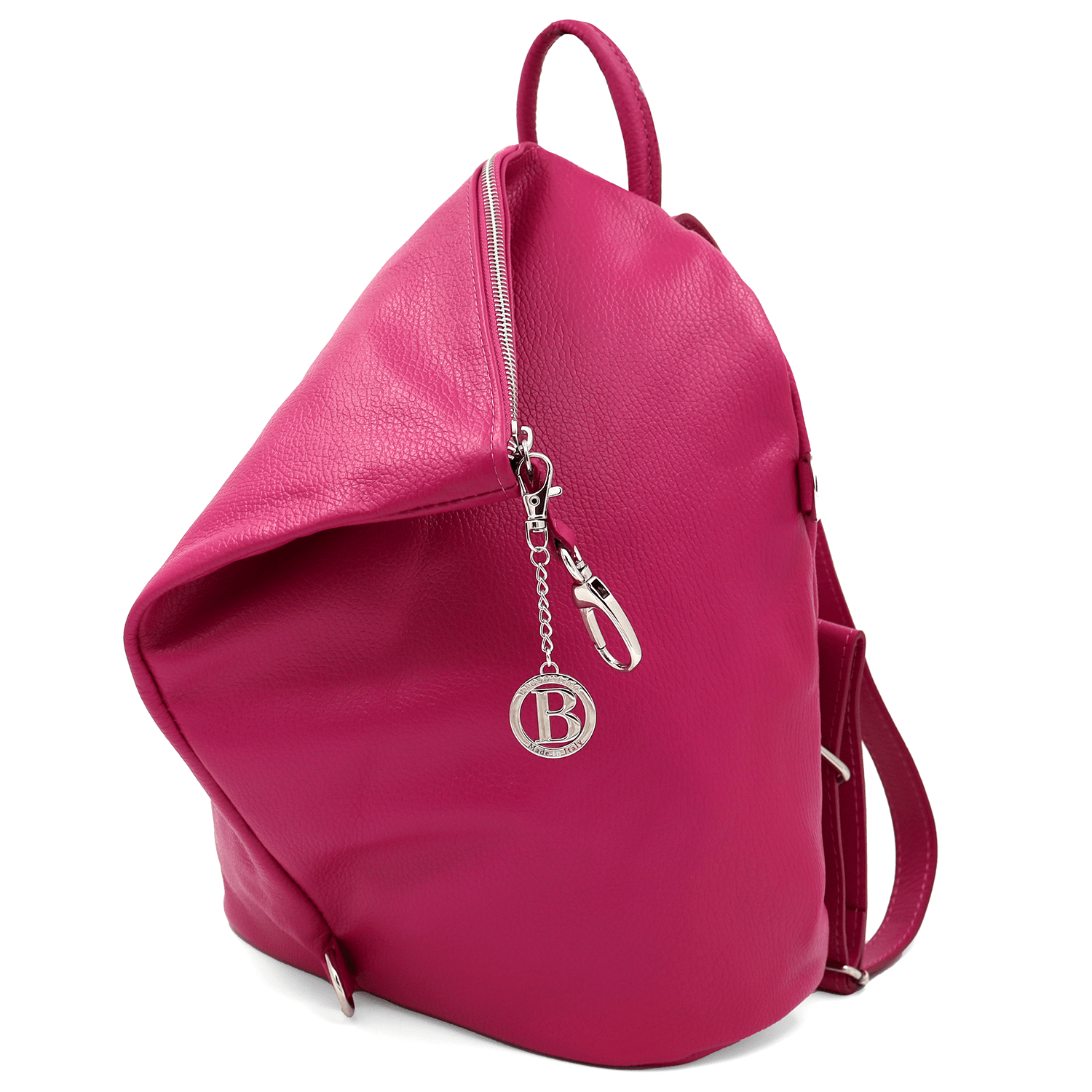 Női hátizsák természetes bőrből Evianna - fukszia