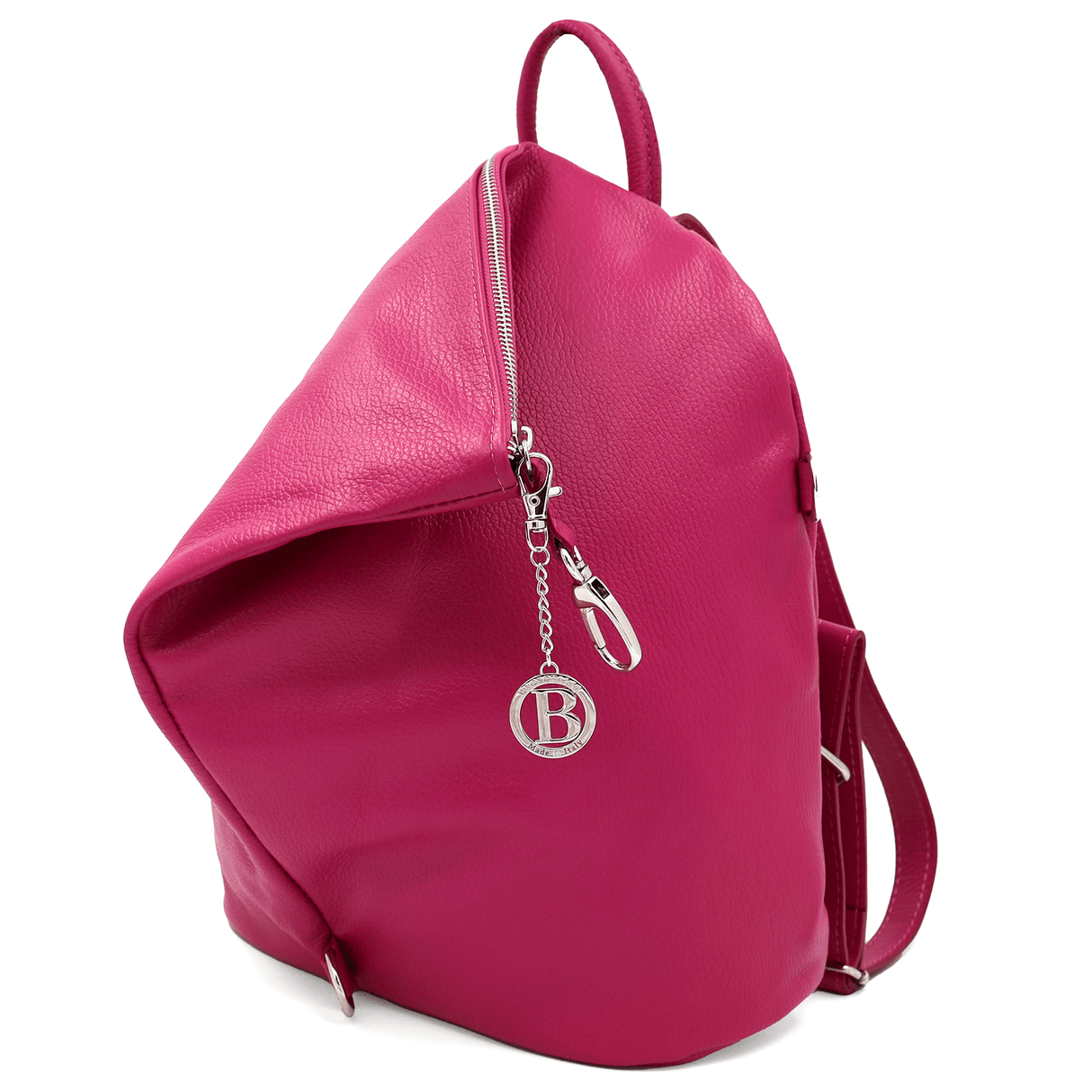Női hátizsák természetes bőrből Evianna - fukszia