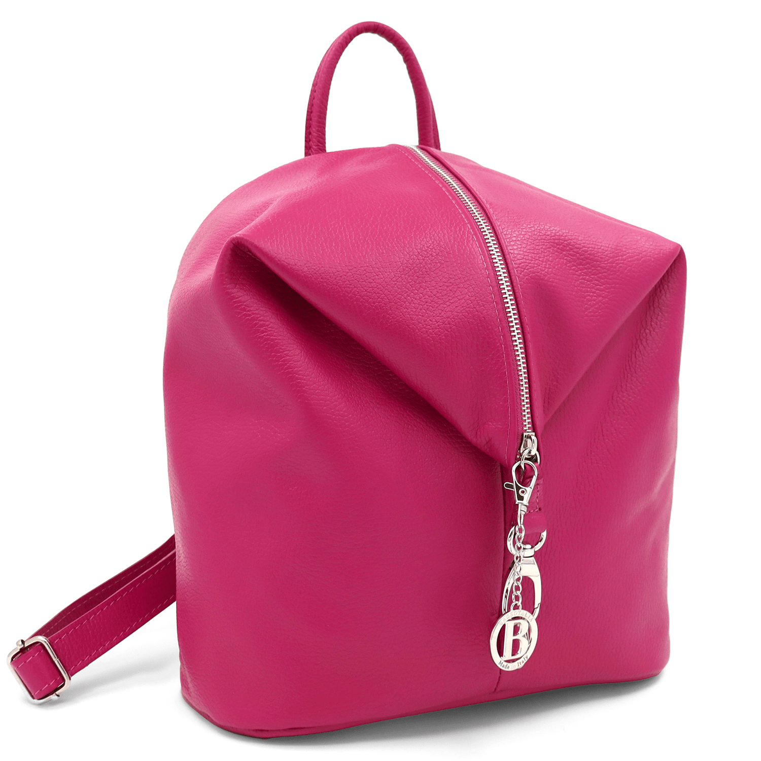 Női hátizsák természetes bőrből Evianna - fukszia