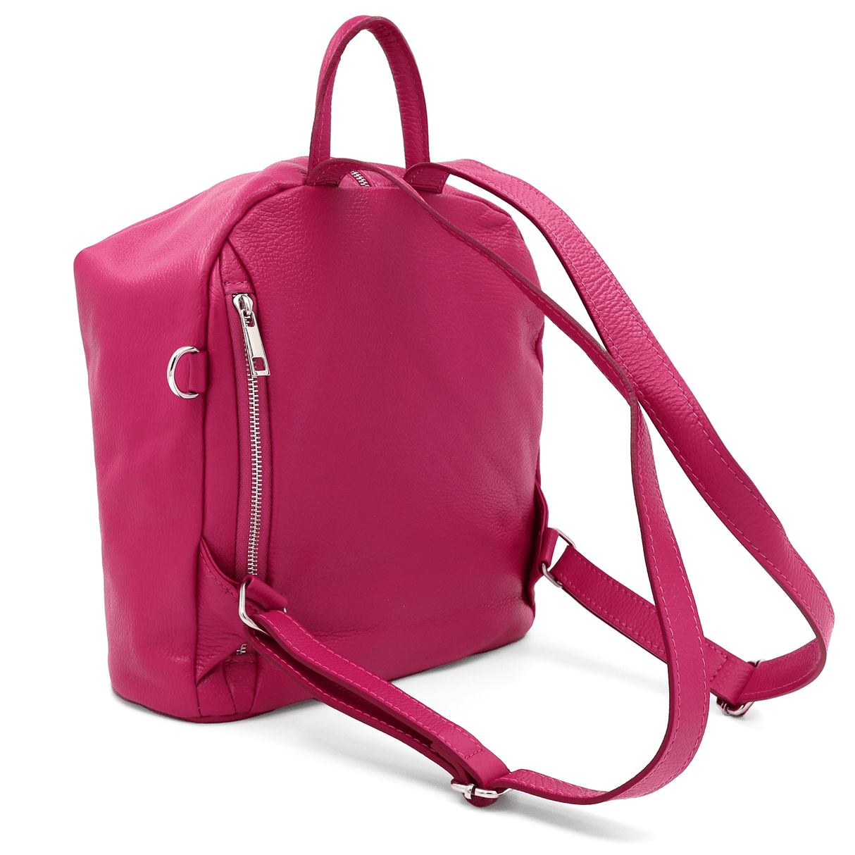 Női hátizsák természetes bőrből Evianna - fukszia