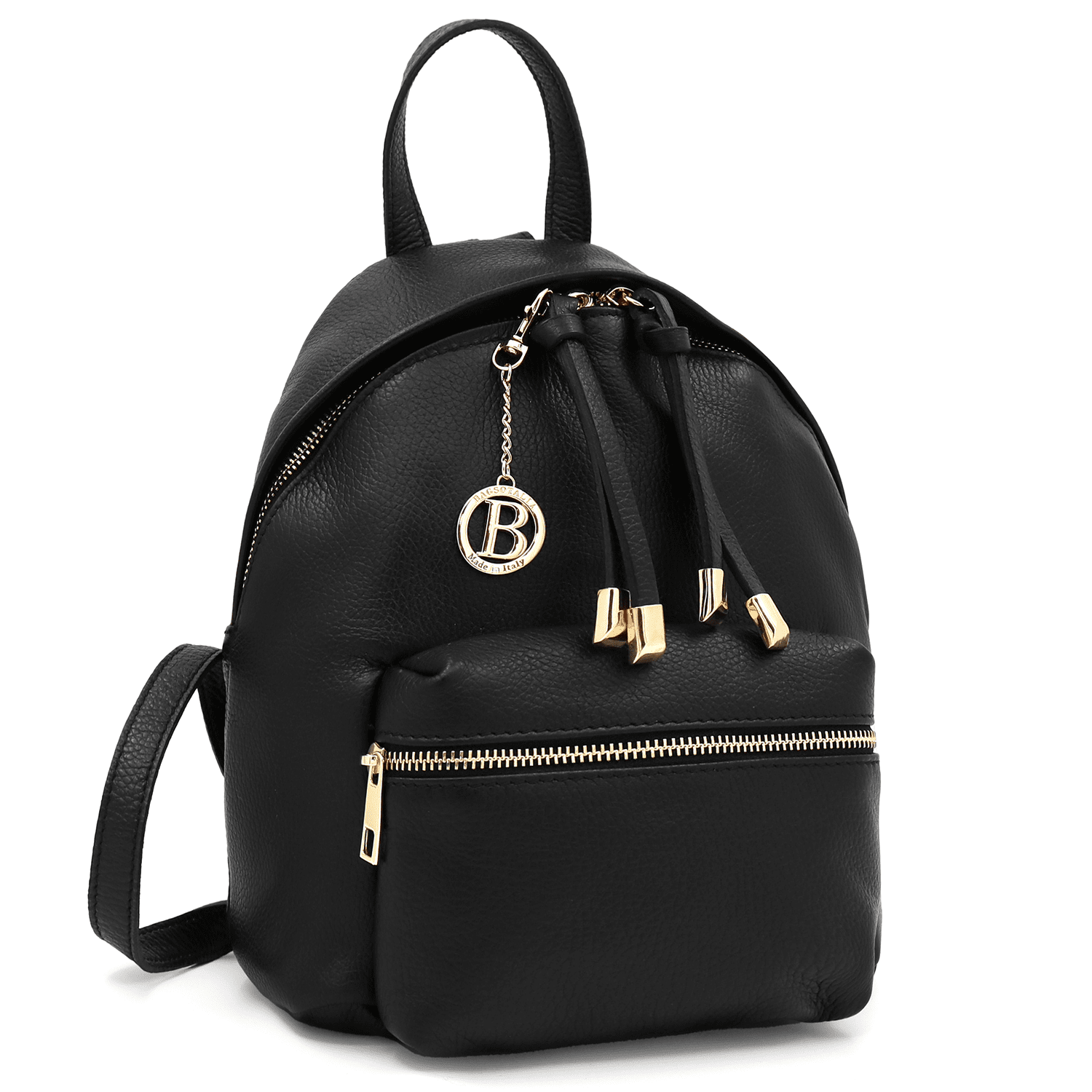 Női hátizsák természetes bőrből Aida - fekete