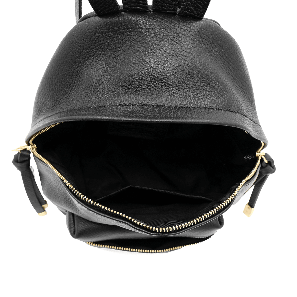 Női hátizsák természetes bőrből Aida - fekete