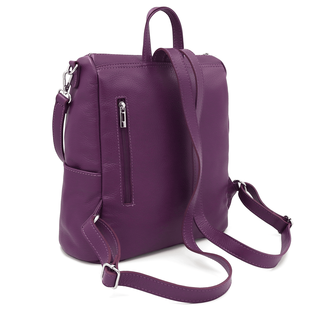 2 az 1-ben – Vittoria természetes bőr hátizsák és táska – sötét lila