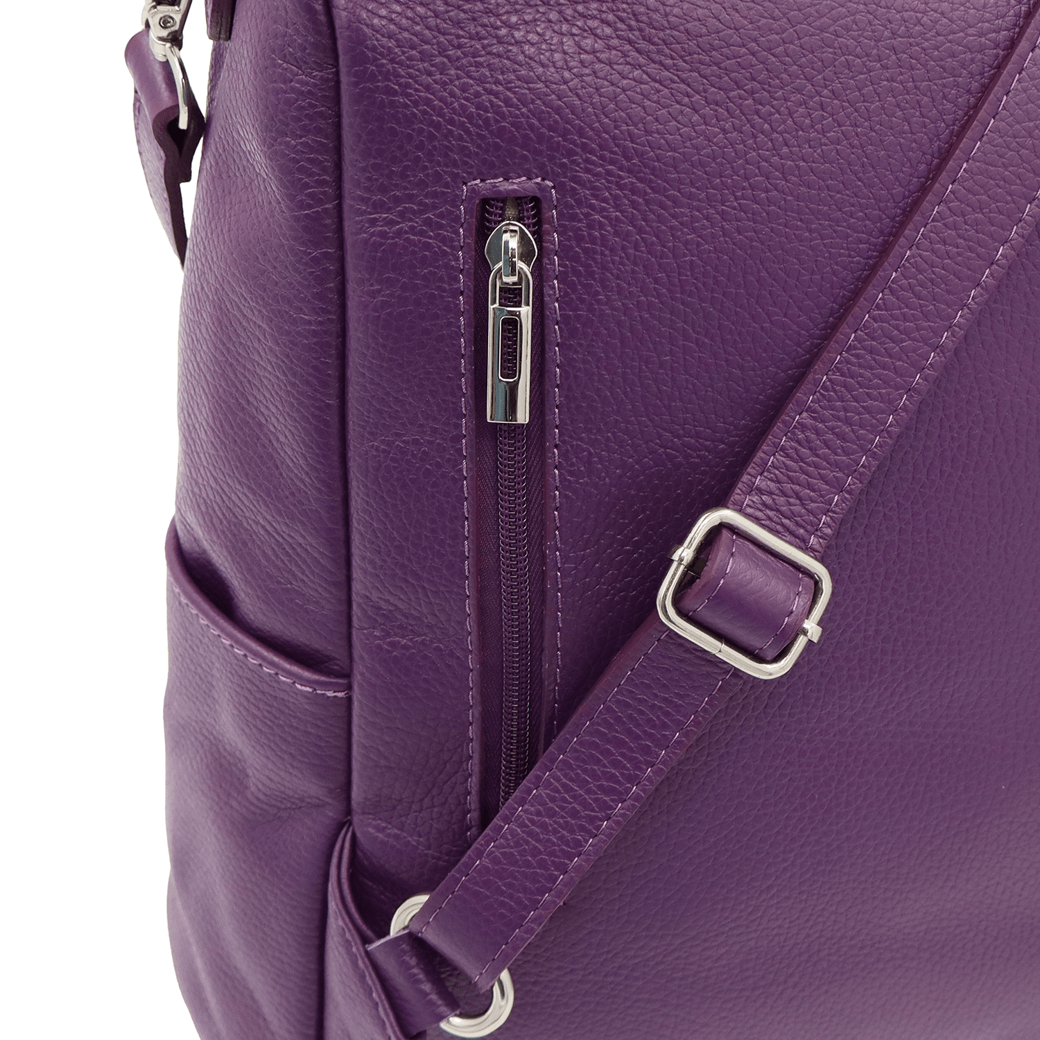 2 az 1-ben – Vittoria természetes bőr hátizsák és táska – sötét lila