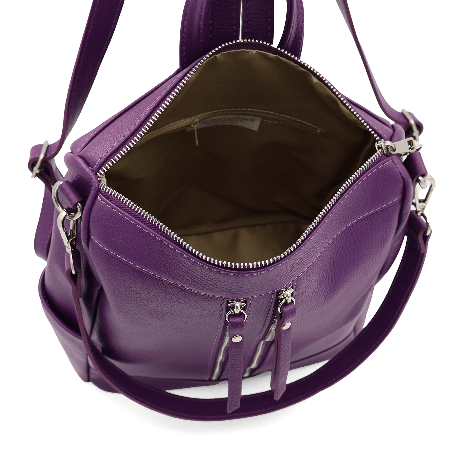 2 az 1-ben – Vittoria természetes bőr hátizsák és táska – sötét lila