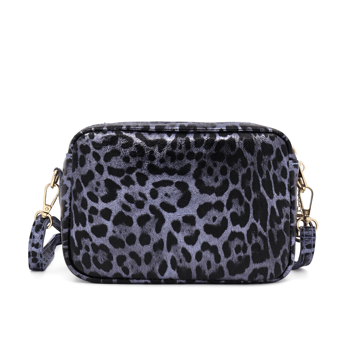 Természetes bőr válltáska lila nyomtatással