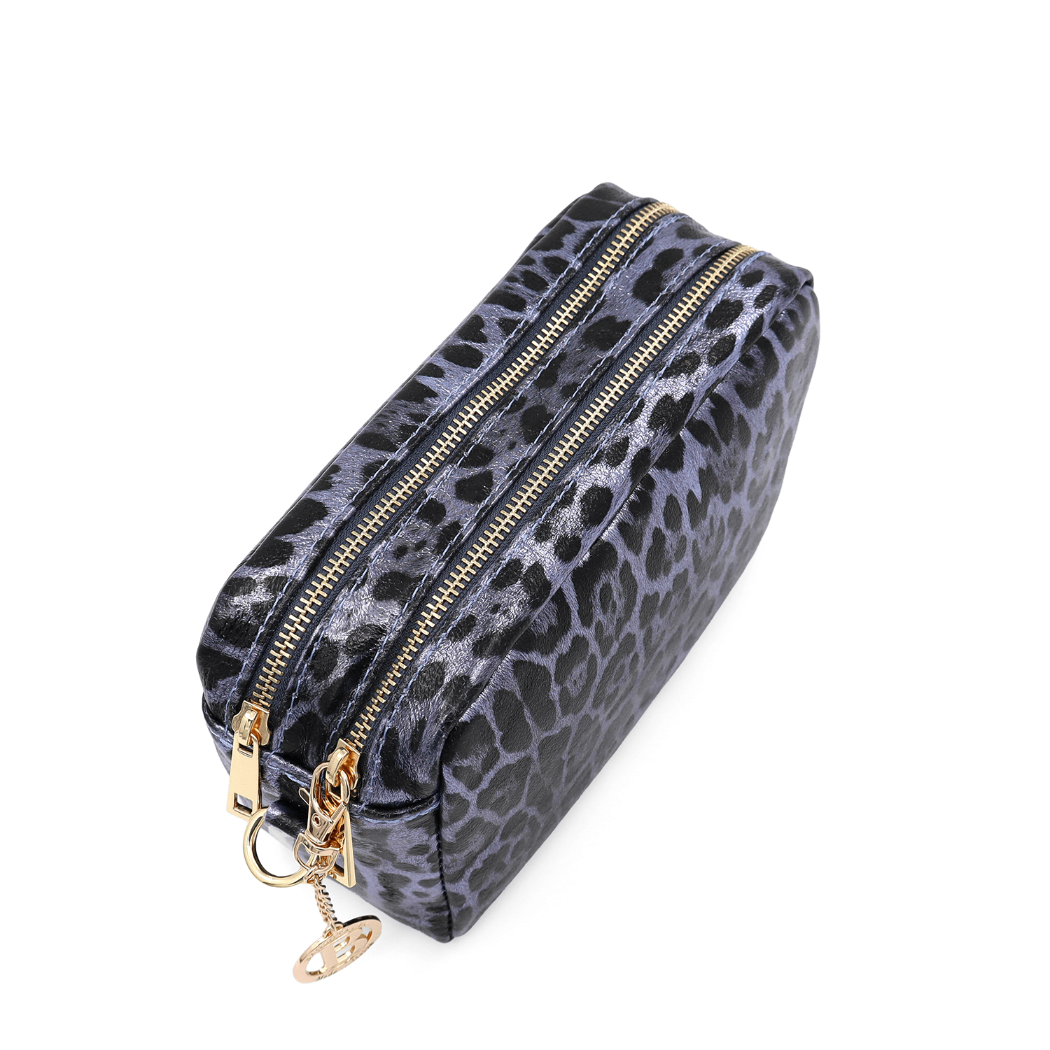 Természetes bőr válltáska lila nyomtatással