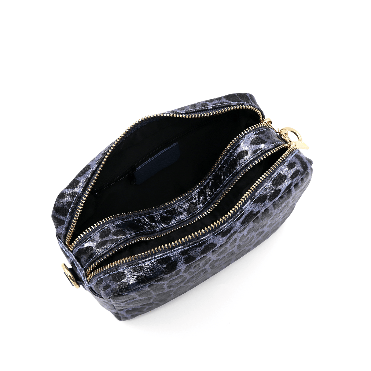 Természetes bőr válltáska lila nyomtatással