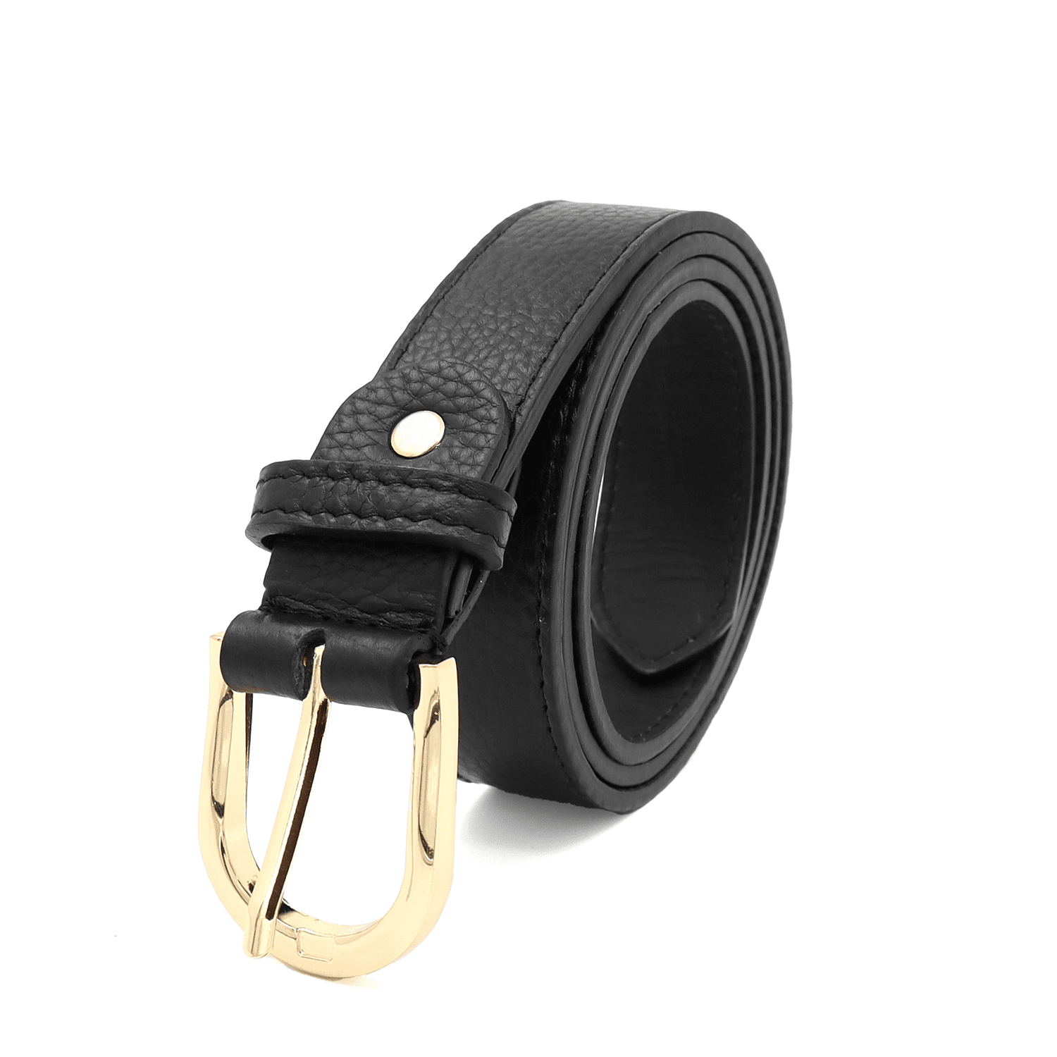 Колан от естествена кожа - черен