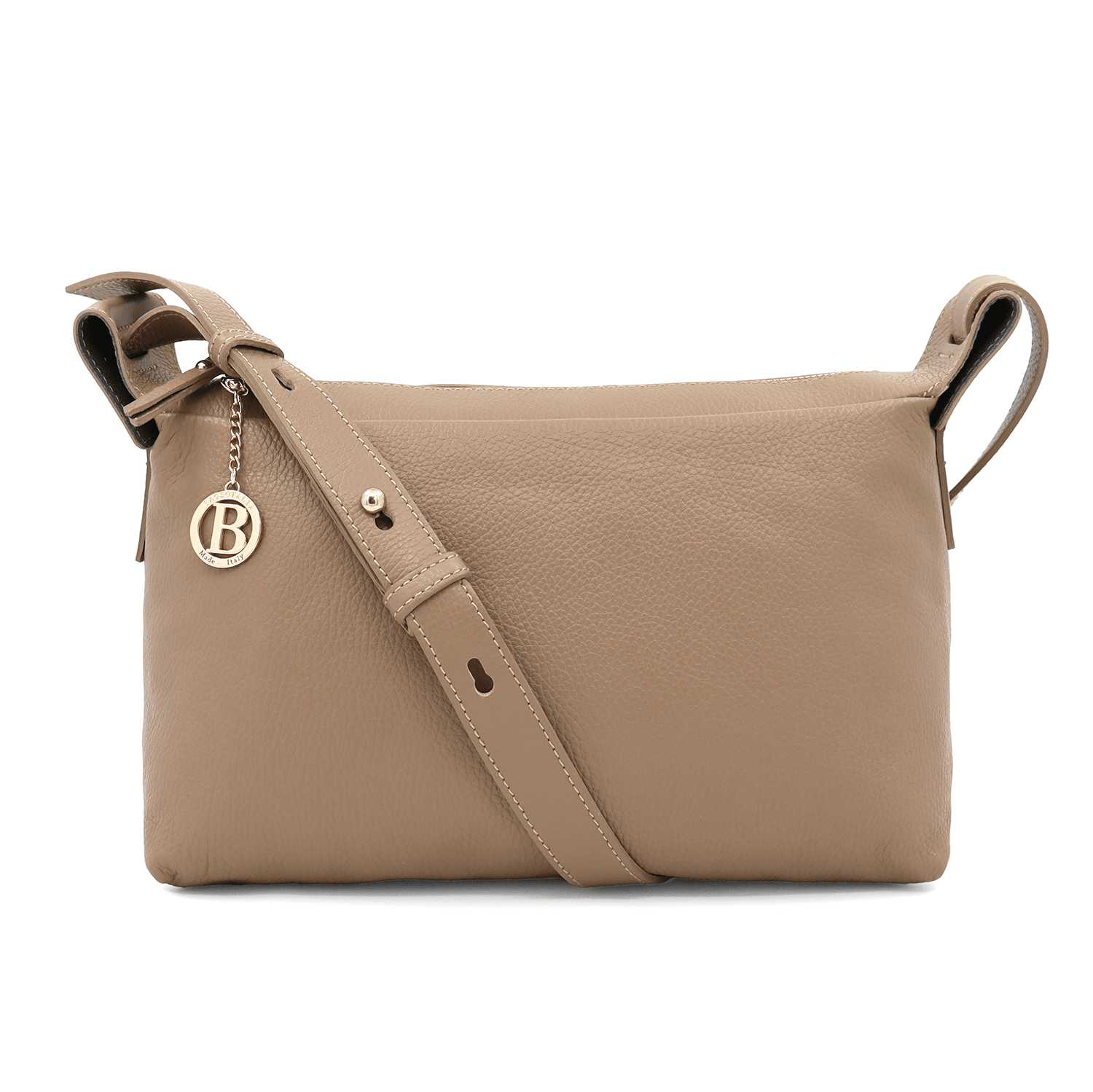 Női válltáska természetes bőrből Velia - világosbarna