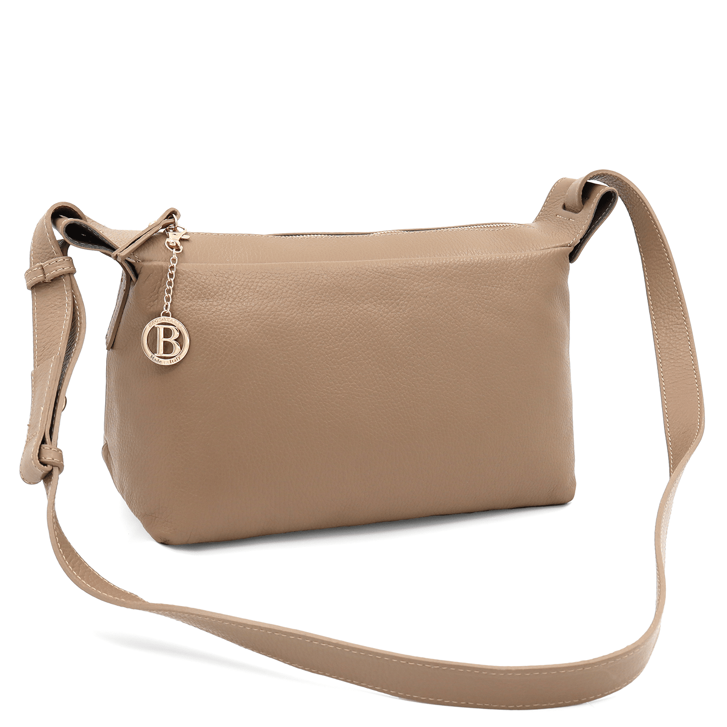 Női válltáska természetes bőrből Velia - világosbarna