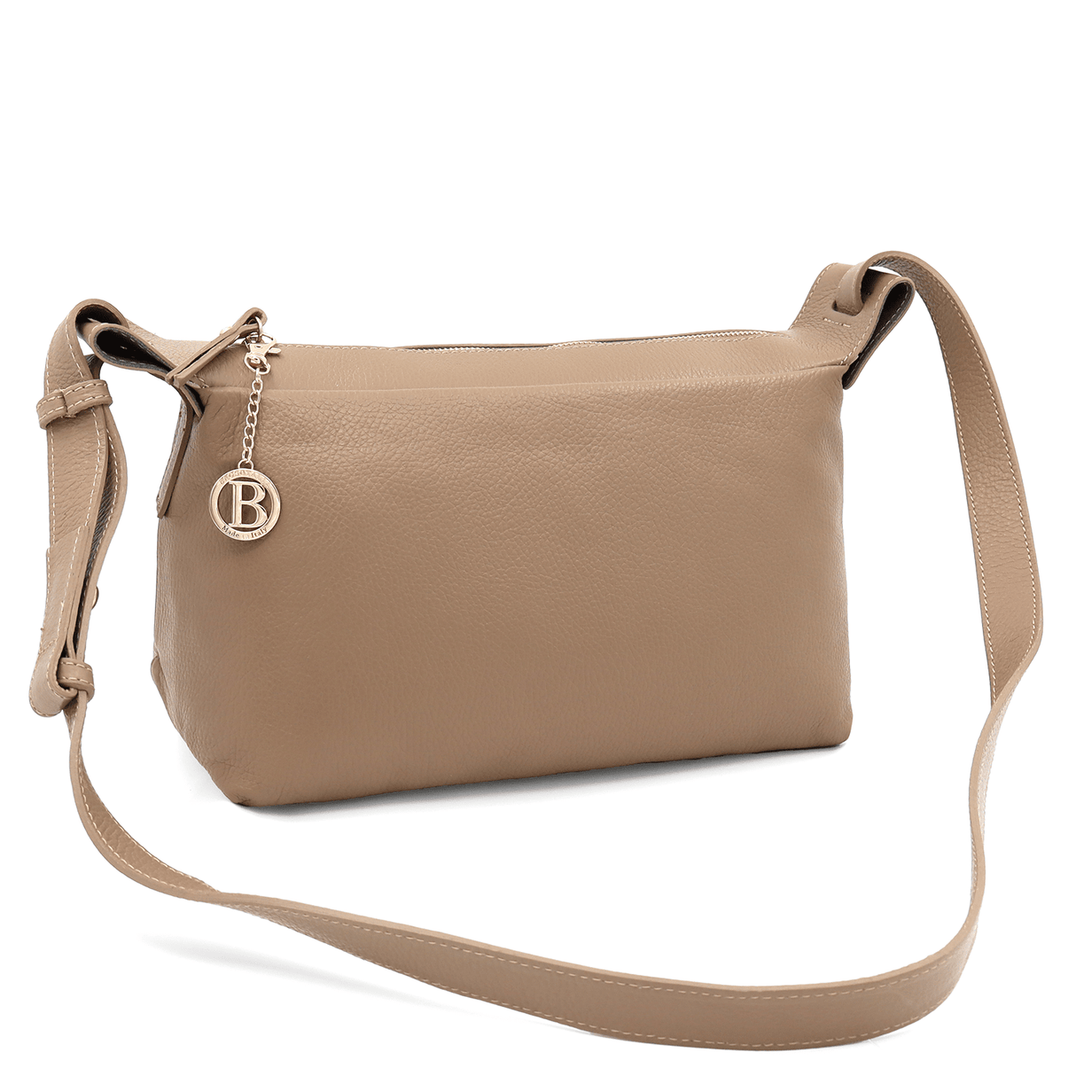 Női válltáska természetes bőrből Velia - világosbarna