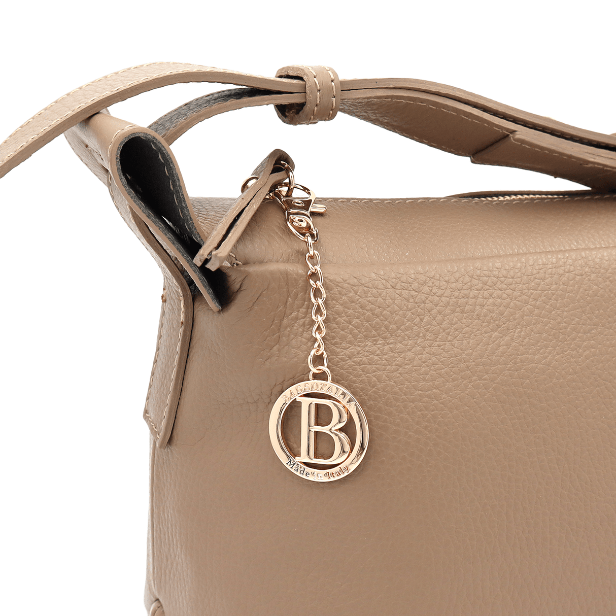 Női válltáska természetes bőrből Velia - világosbarna