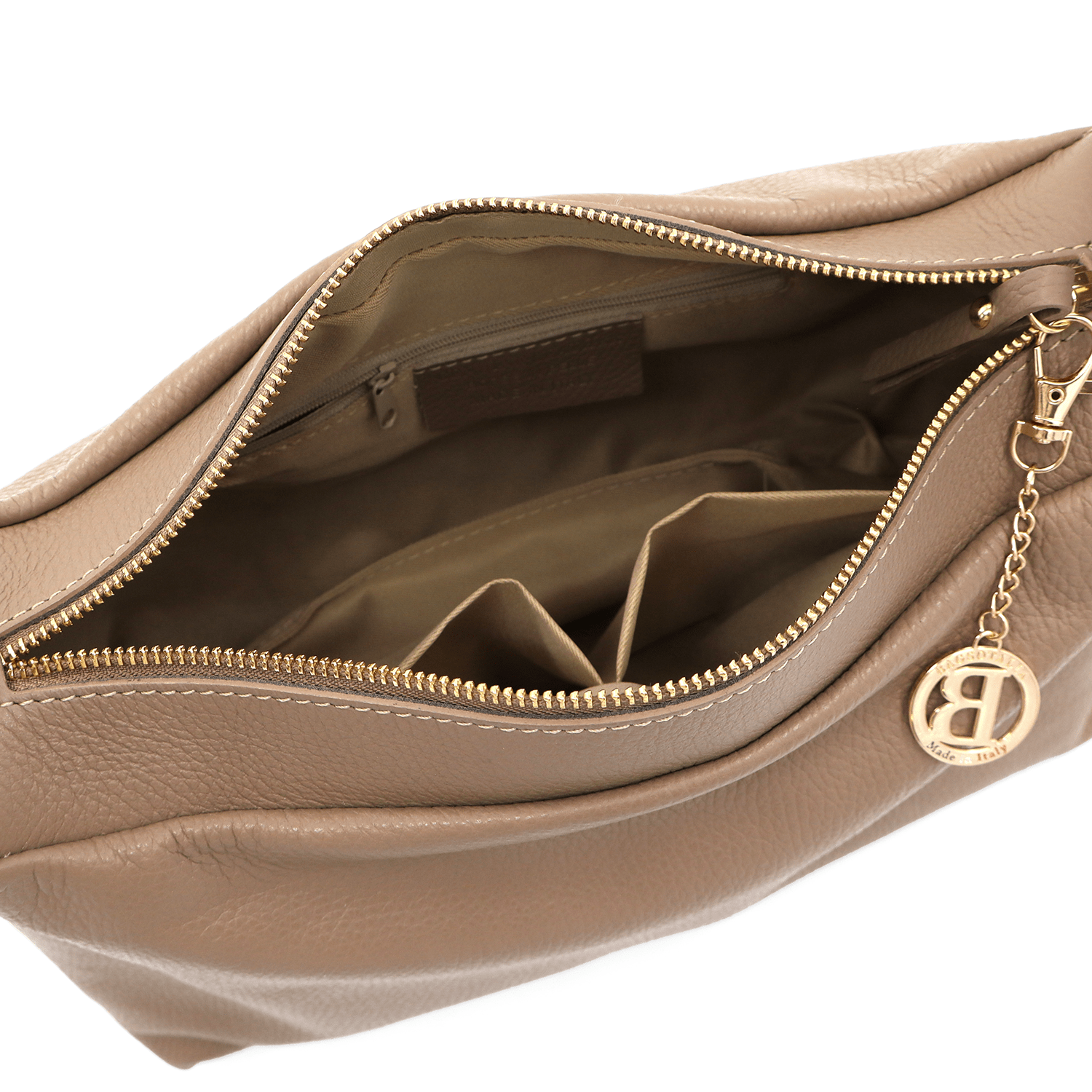 Női válltáska természetes bőrből Velia - világosbarna