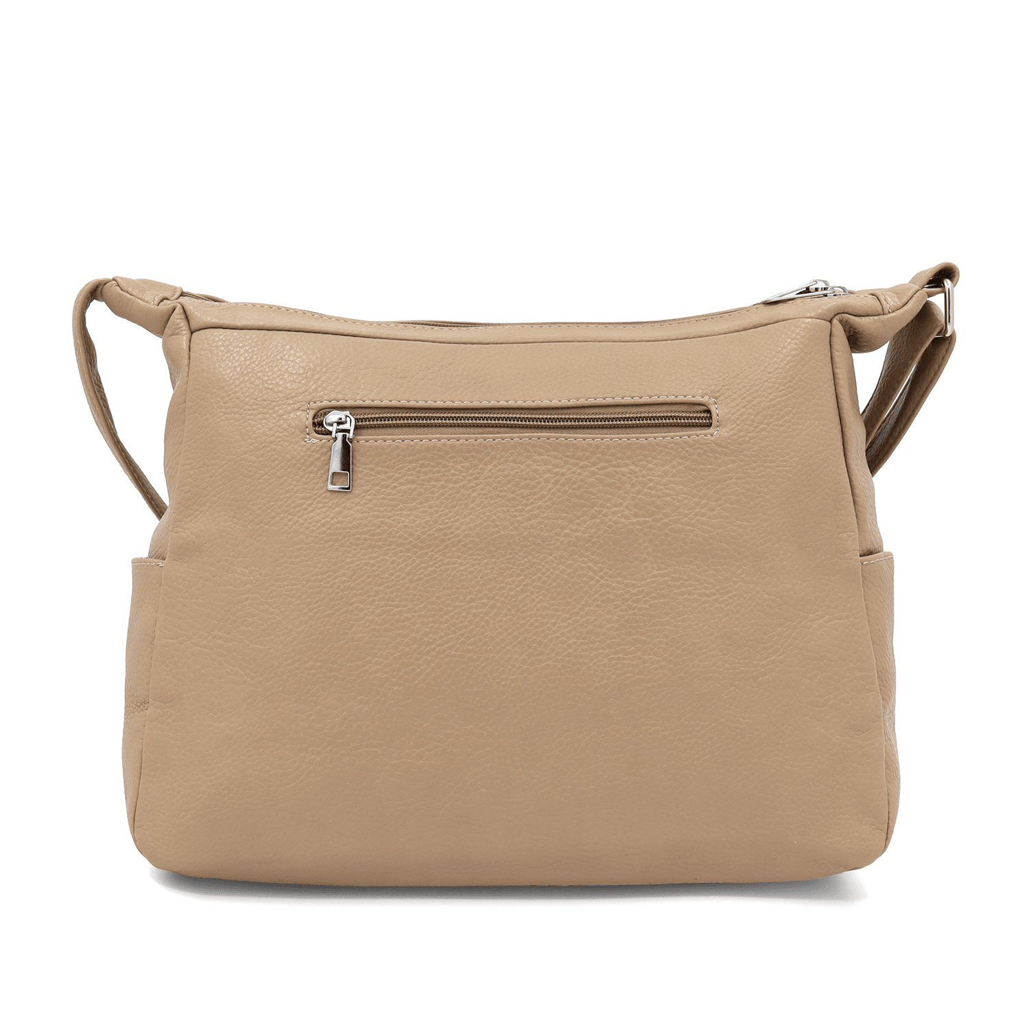 Válltáska 2 rekesszel és sok zsebbel - világosbarna