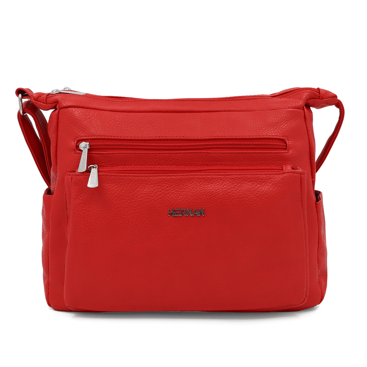 Válltáska 2 rekesszel és sok zsebbel - piros