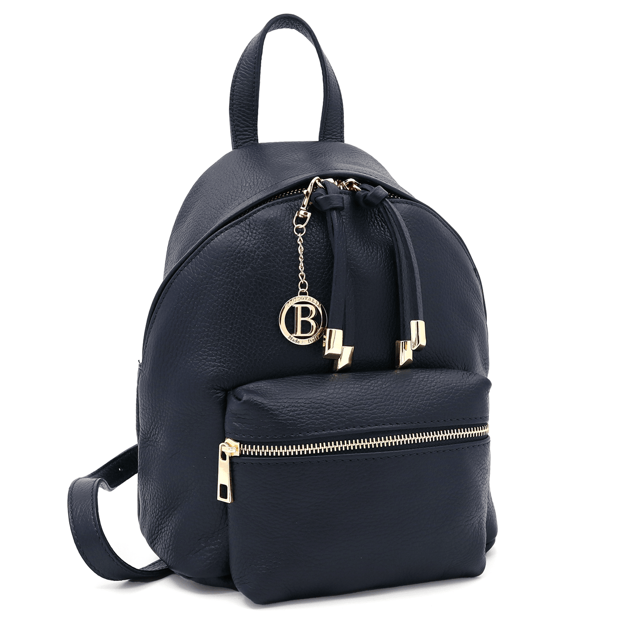 Női hátizsák természetes bőrből Aida - sötétkék