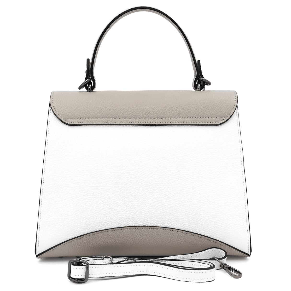 Női táska természetes bőrből Cassidy - fehér/világosszürke