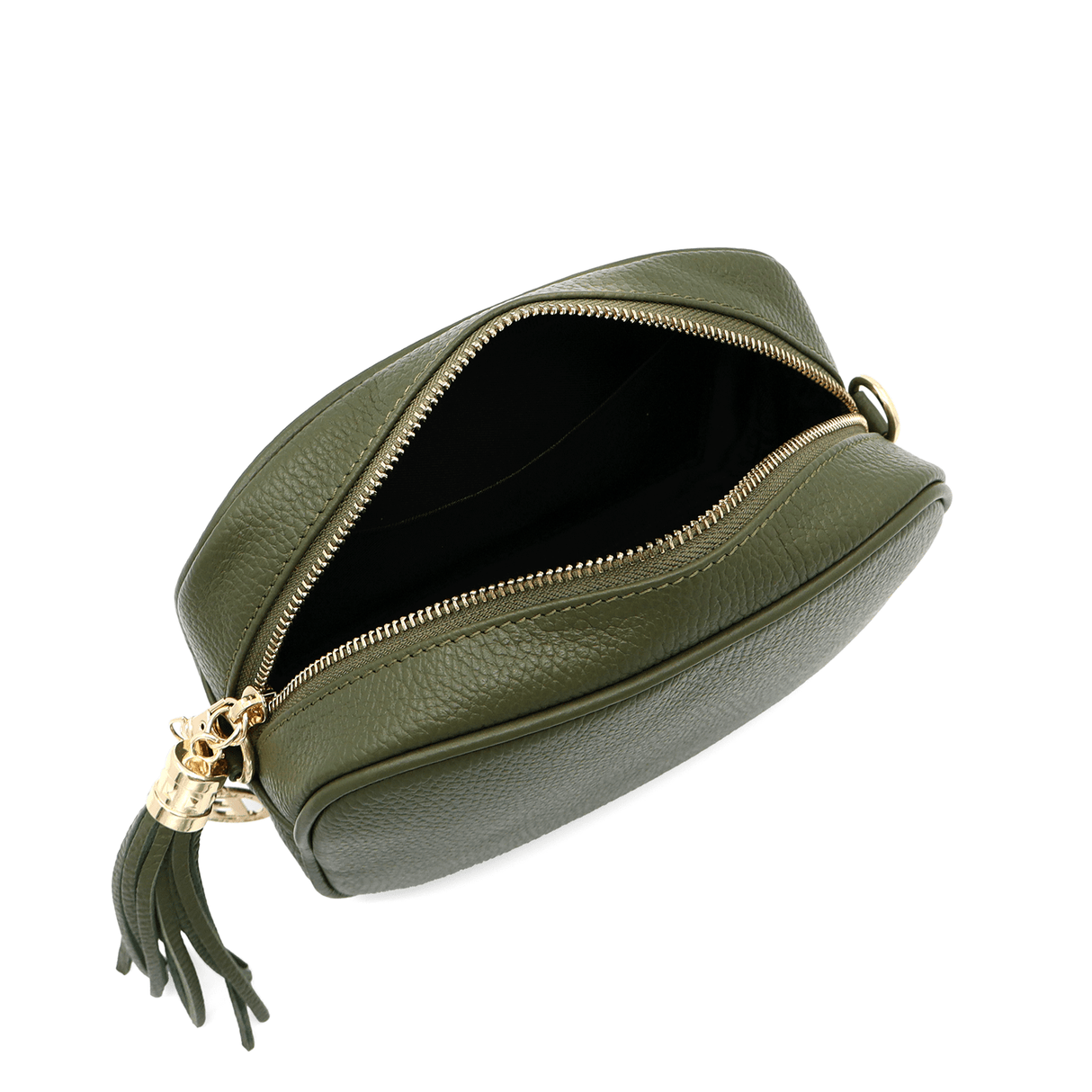 Lorena természetes bőr válltáska - olíva zöld