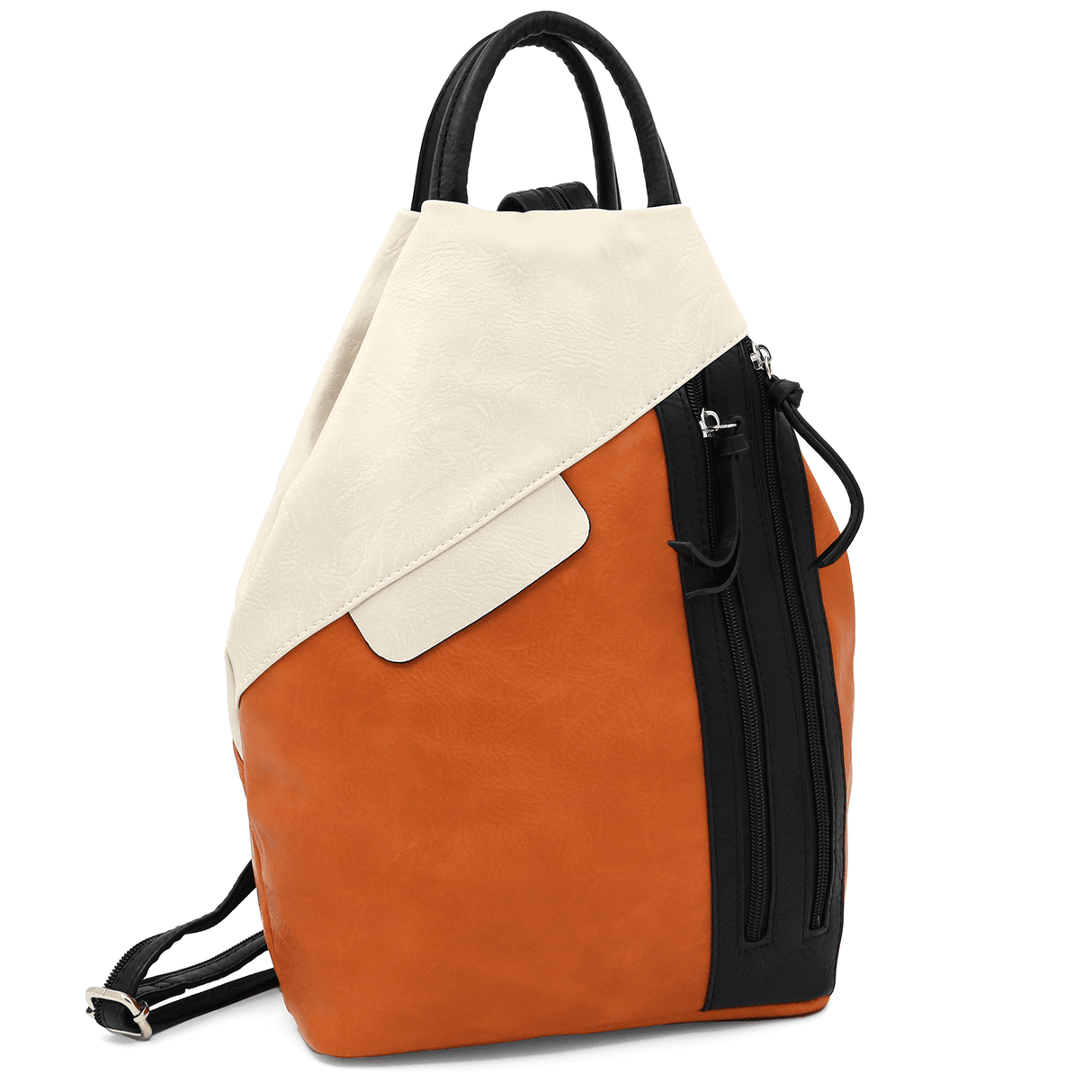 Női hátizsák titkos záródással Katalina - narancssárga/bézs