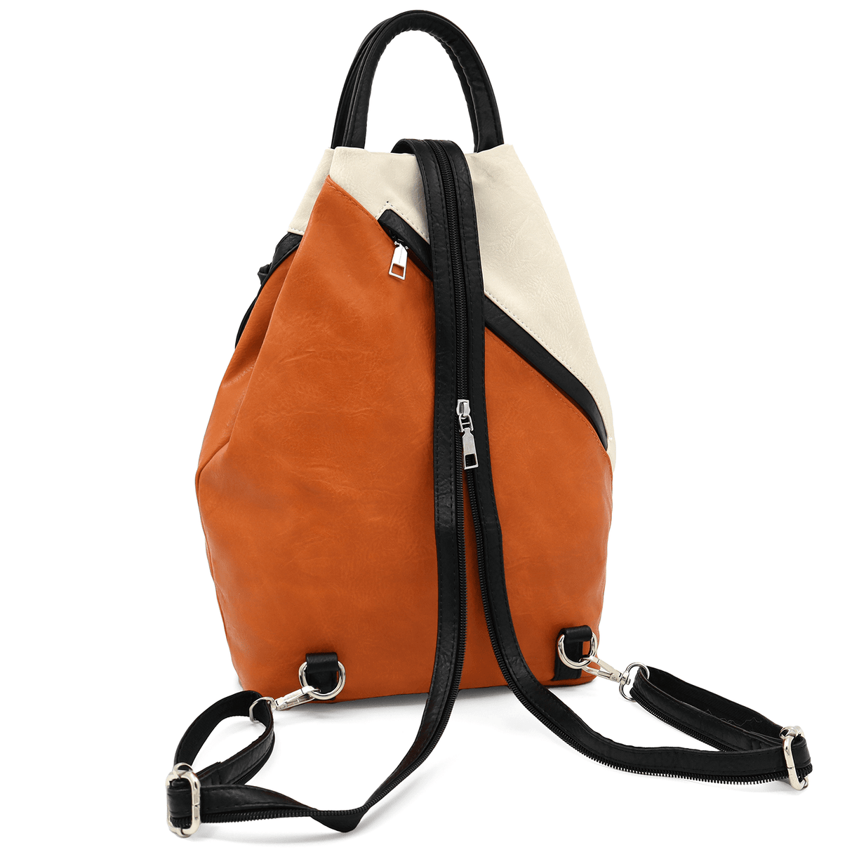 Női hátizsák titkos záródással Katalina - narancssárga/bézs