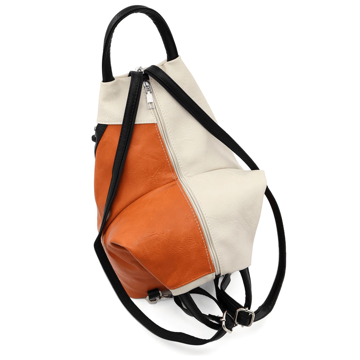 Női hátizsák titkos záródással Katalina - narancssárga/bézs