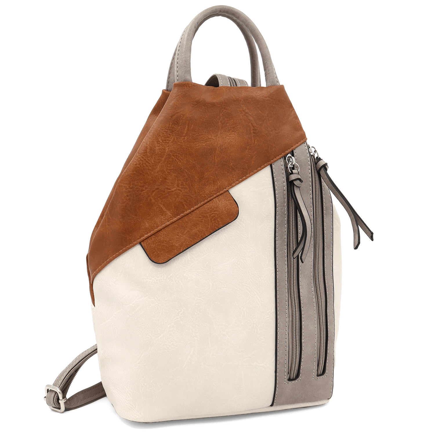 Női hátizsák titkos záródással Katalina - bézs/téglavörös