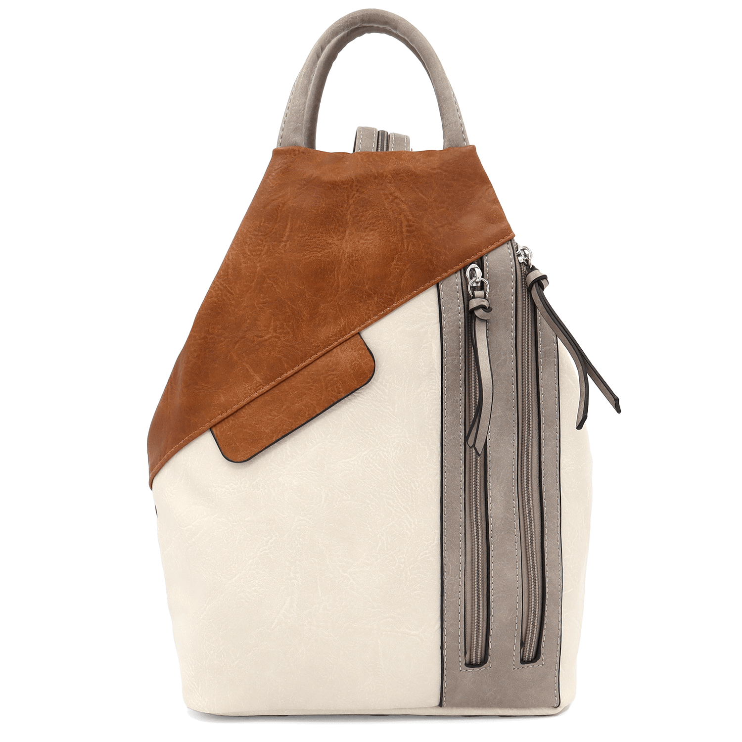 Női hátizsák titkos záródással Katalina - bézs/téglavörös