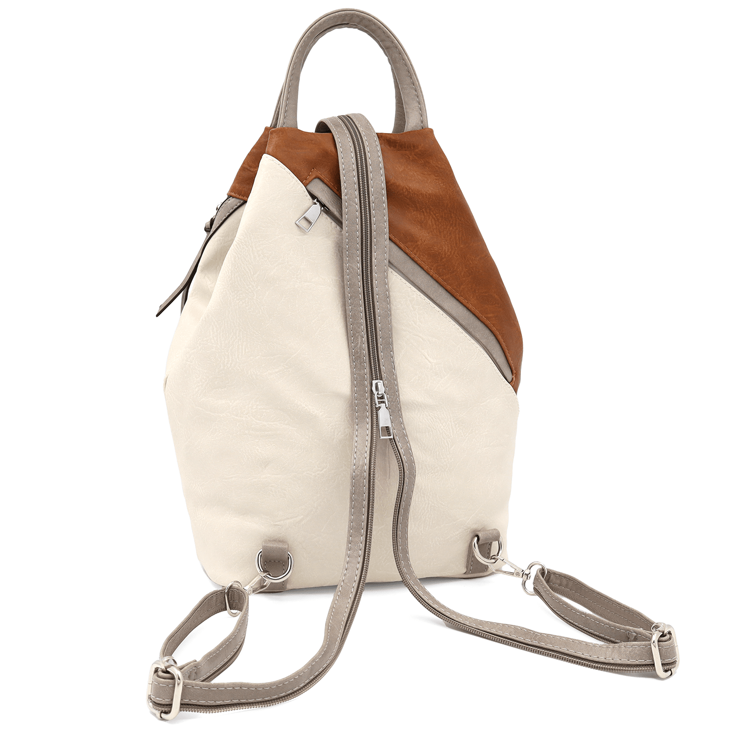 Női hátizsák titkos záródással Katalina - bézs/téglavörös