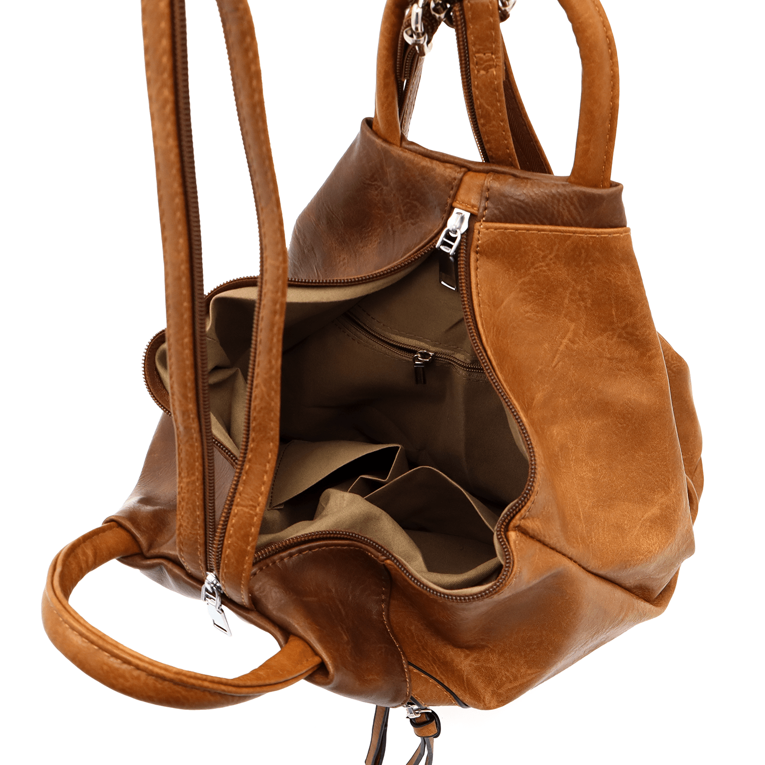 Női hátizsák titkos záródással Katalina - cserépbarna
