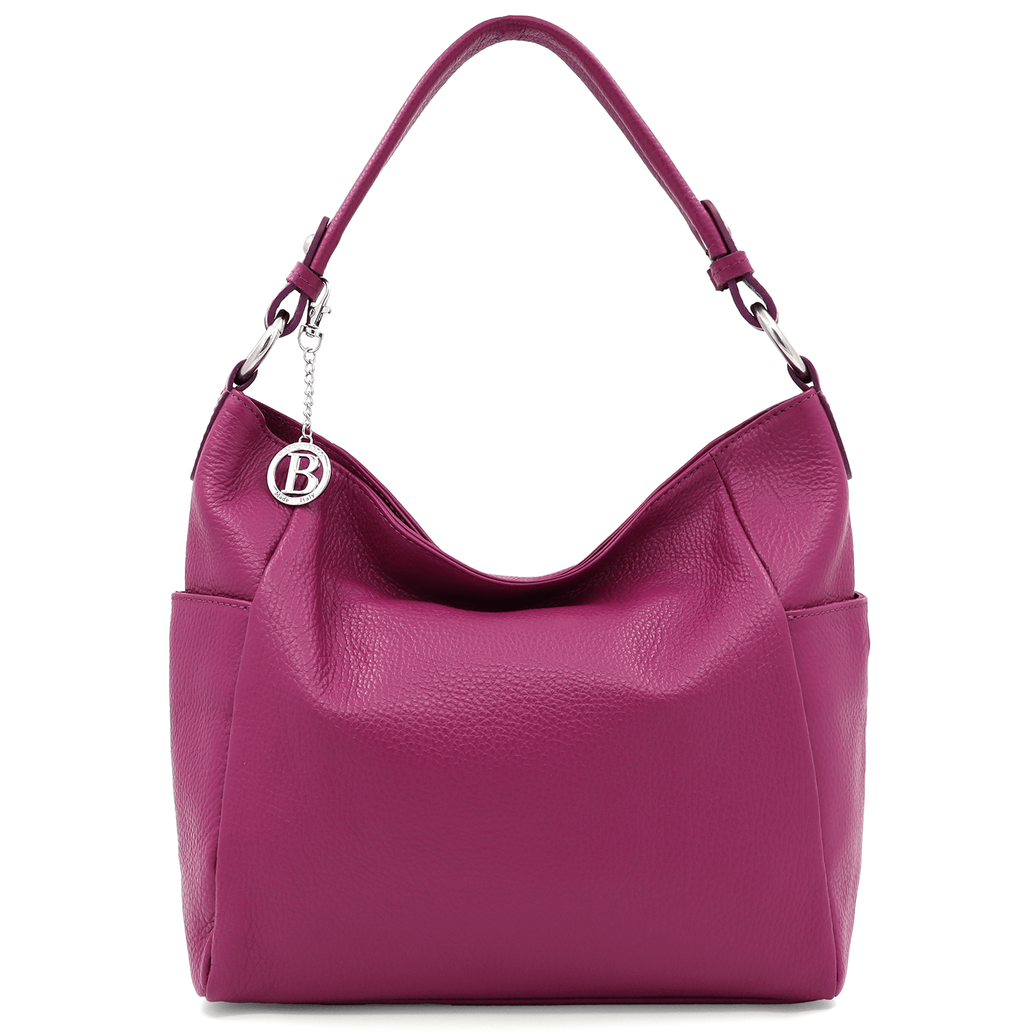 Női táska természetes bőrből Evelyn - fukszia