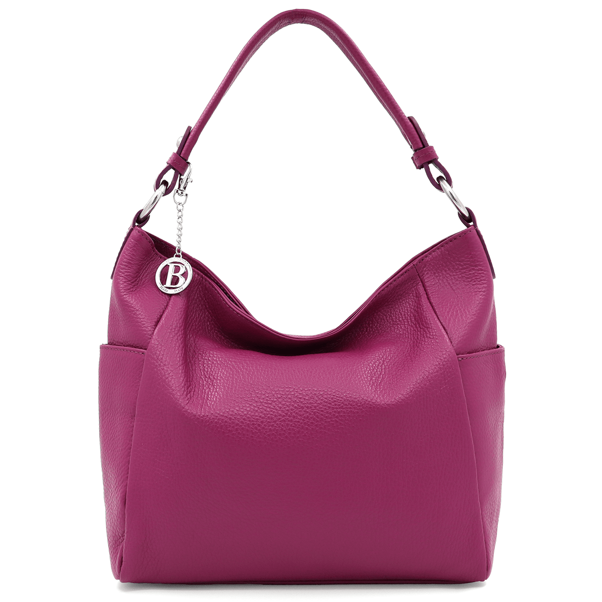 Női táska természetes bőrből Evelyn - fukszia